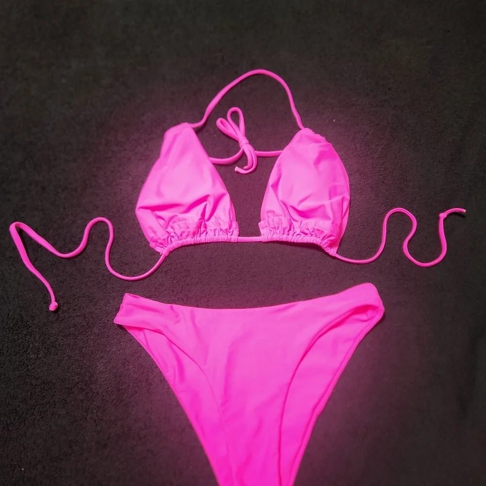 Zaful Hot Pink String Bikini M/L